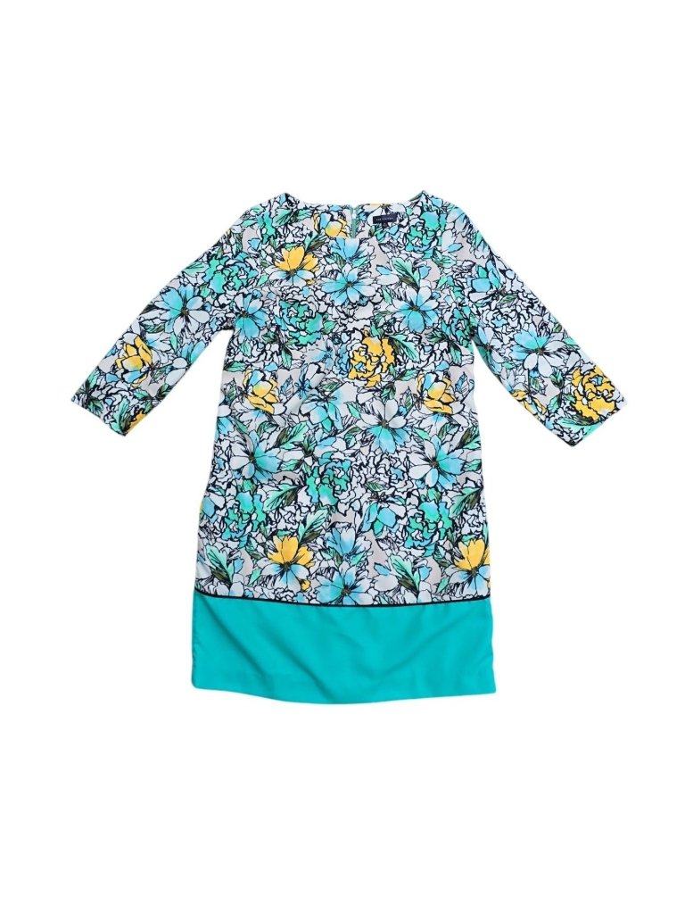 The Limited Womens Floral 3/4 Sleeve Shift Dress Multicolor Size M Polyester